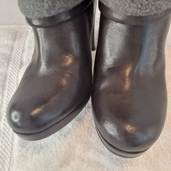 Cole Haan 4" Heel Statement Boot Size 7.5B Kennedy Wool Straps Buckles Boss Lady - Picture 13 of 13
